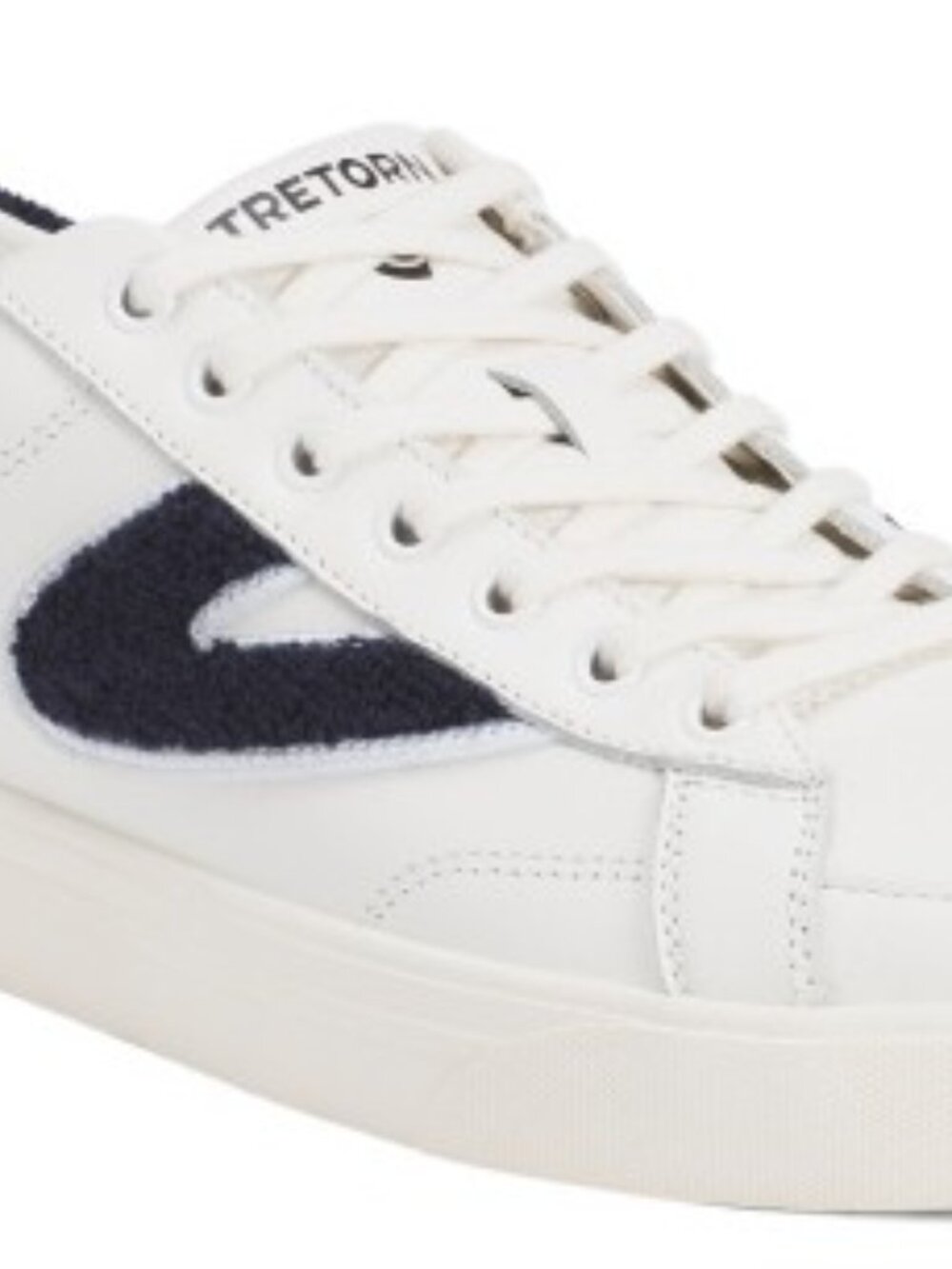 TRETORN Men's Leather Sport Casual Shoes, White/Navy, Size 10M, BRAND NEW